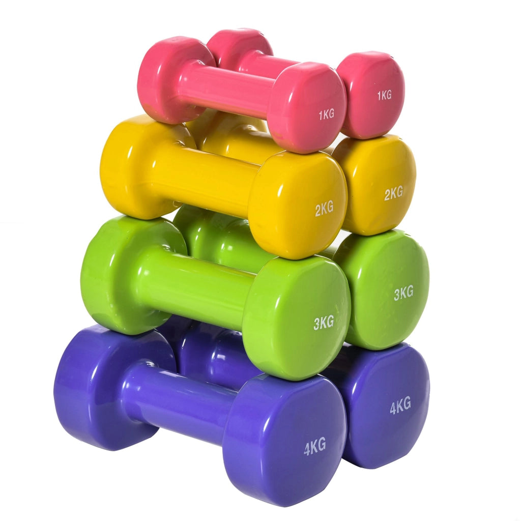 Set Manubri Esagonali 20kg ¨C Xylo ¨C 8 Pezzi Rivestimento Poliuretano Multicolore