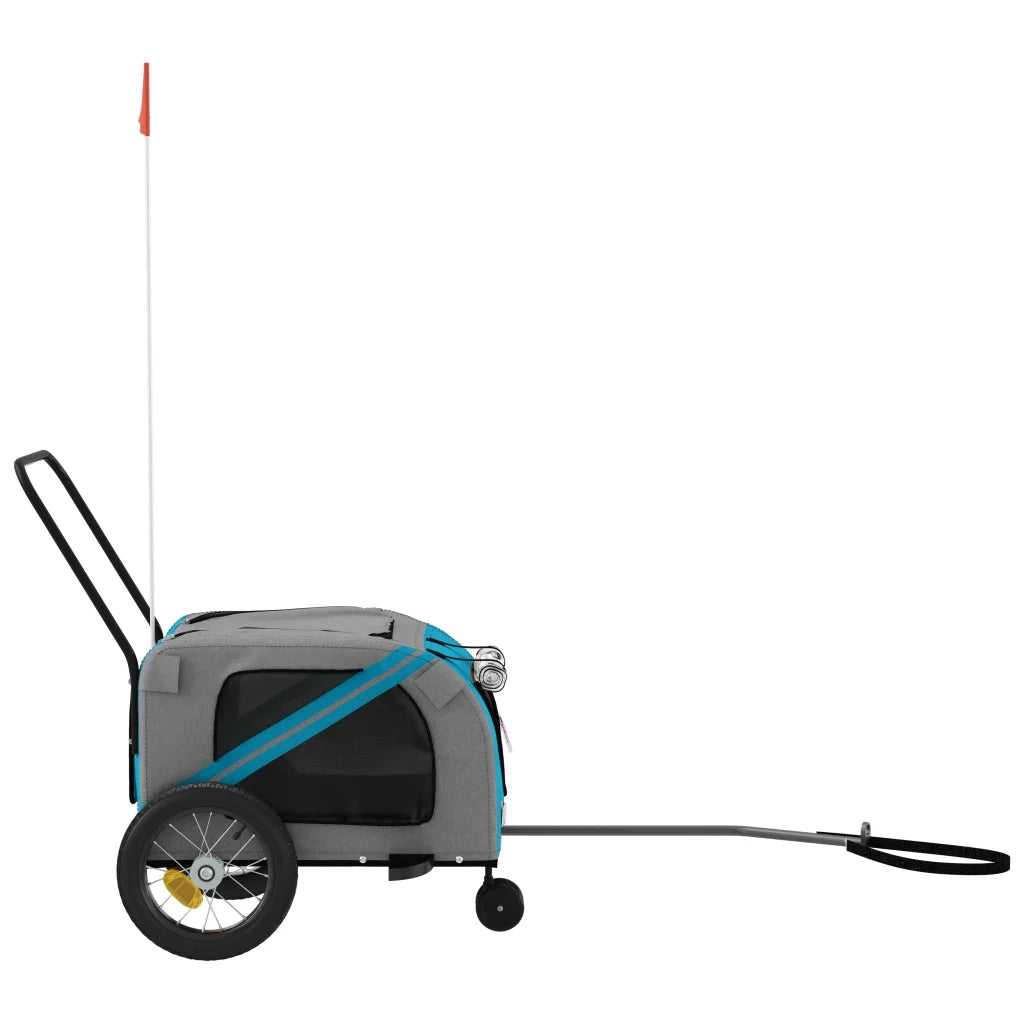 Rimorchio da Bici per Animali Blu e Nero Oxford e Ferro 93890