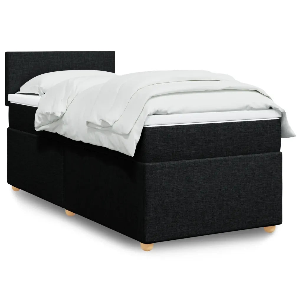 Letto a Molle con Materasso Nero Singolo in Tessuto 3286857