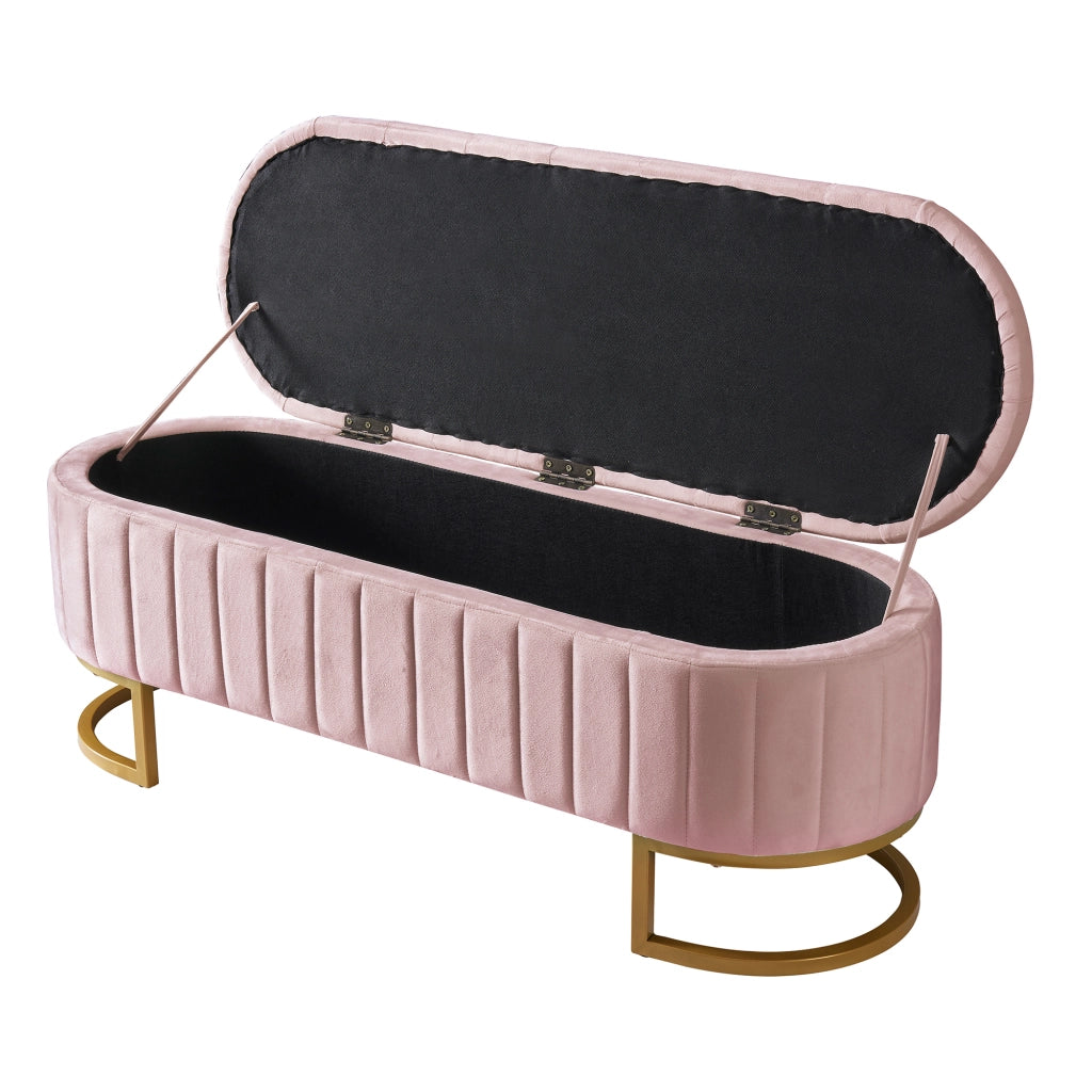 PANCA Contenitore 120 cm Velluto Rosa