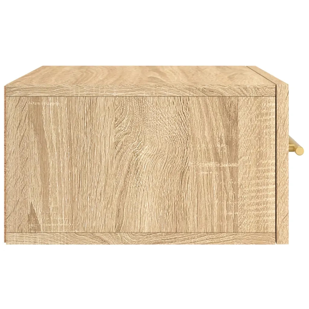 Set di 2 Comodini | Armadio da Notte | Mobiletto da notte a Muro Rovere Sonoma 35x35x20 cm