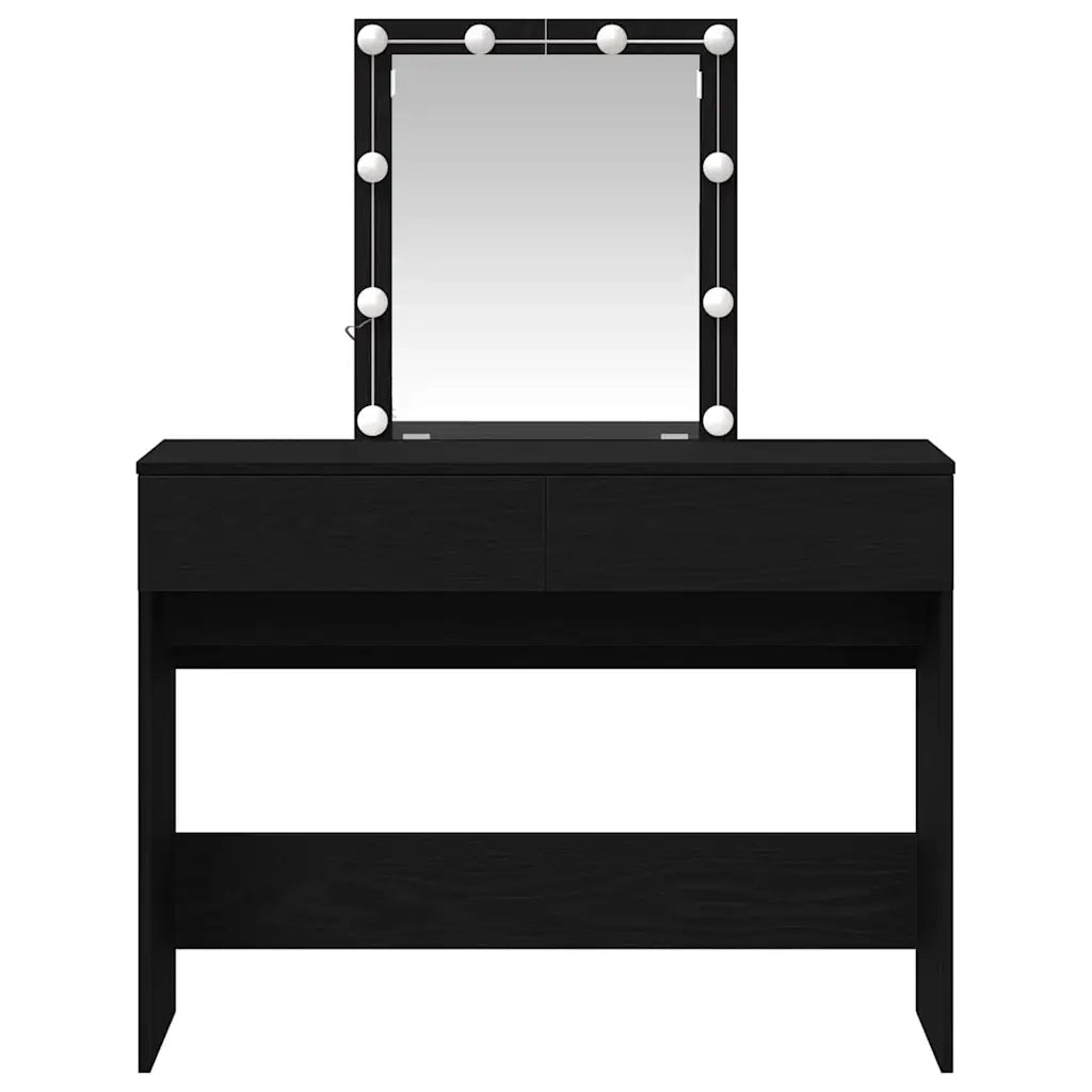 Tavolo da Trucco con cassetto Rovere Nero 100 x 40 x 130 cm 868842