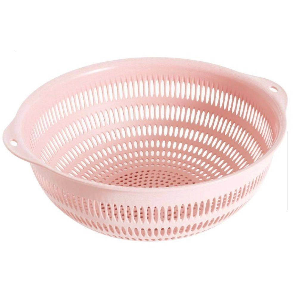 Trade Shop - Cestello Rosa Per Lavaggio Verdure Frutta Dim. 30x13 Cm Accessori Cucina -