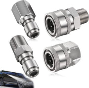 Accessori per alta pressione - 4 pezzi - Adattatore 1/4 pollici NPT - Acciaio inossidabile - Accessori per alta pressione