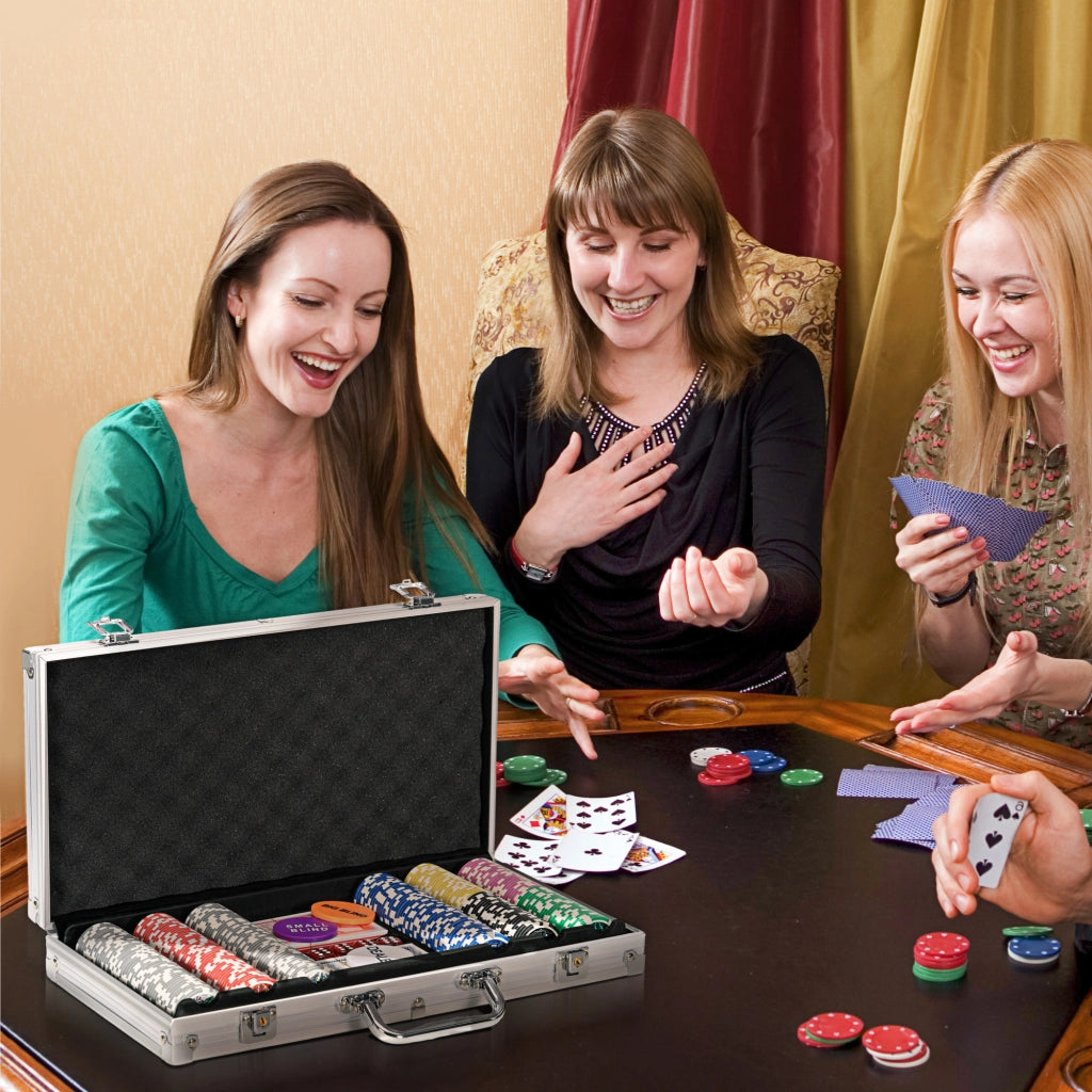 Set di Poker con 300 Chip e Accessori ¨C Minimal ¨C Nero