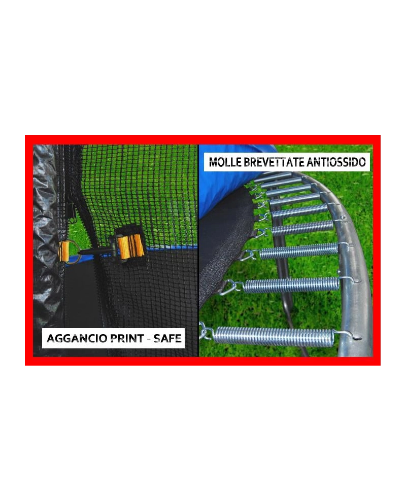Trampolino elastico 244 cm completo di rete e scaletta Sicorage Ellyse