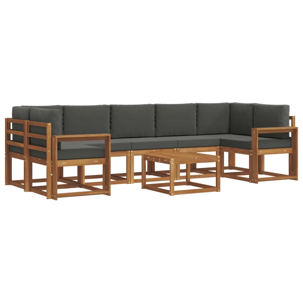 Set di divani da esterno con cuscino 8 pcs Naturale e Antracite 3366155