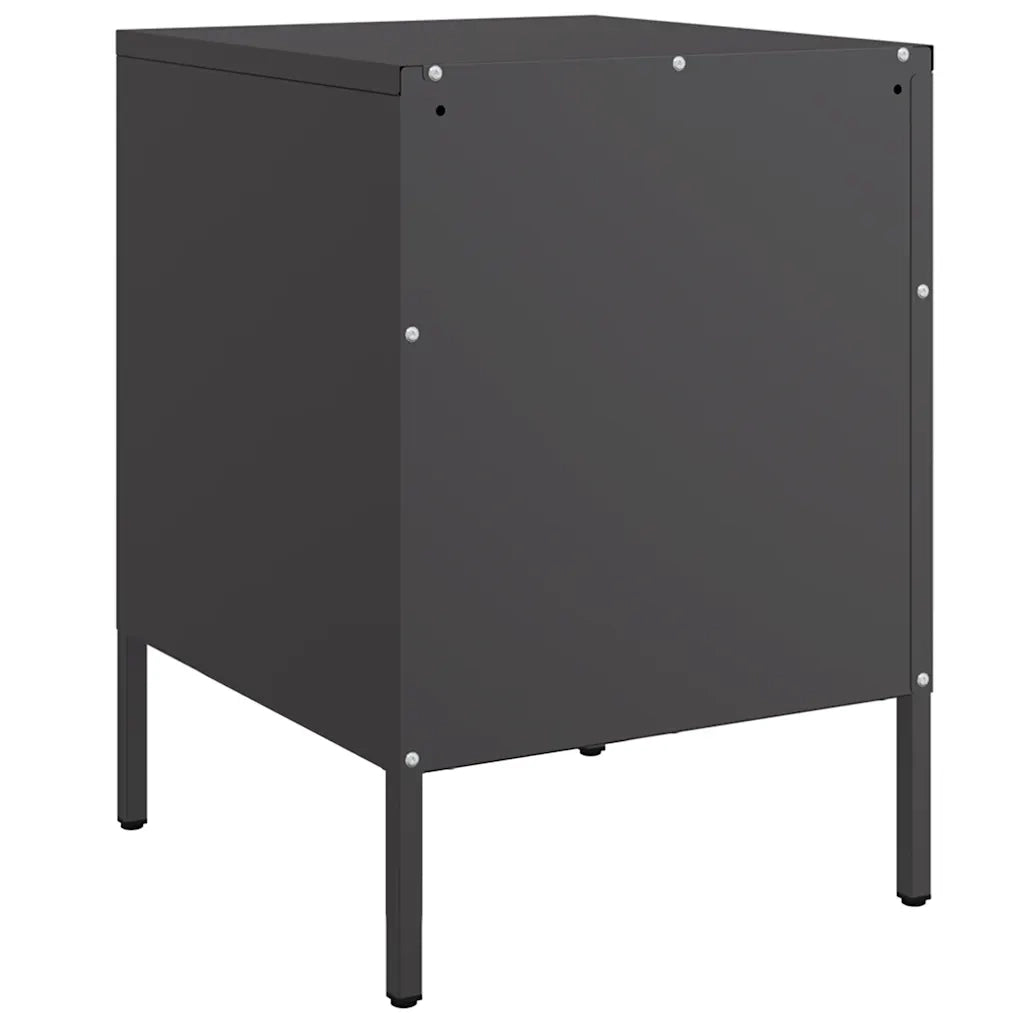 Comodino Nero 36x39x50,5 cm in Acciaio 842910