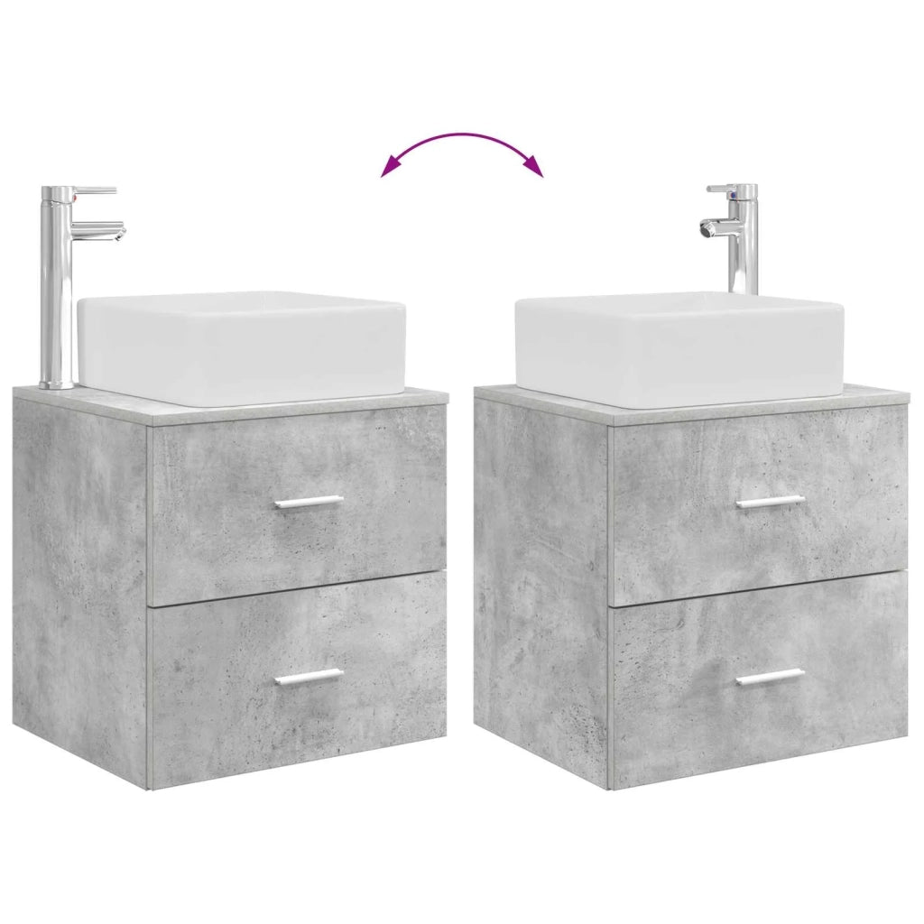 Set di mobili per il bagno 2 pcs Grigio Cemento 3403963
