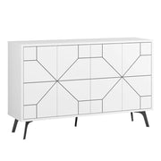 Credenza in legno "Dune" - 123 x 35 x 62 cm - Bianco