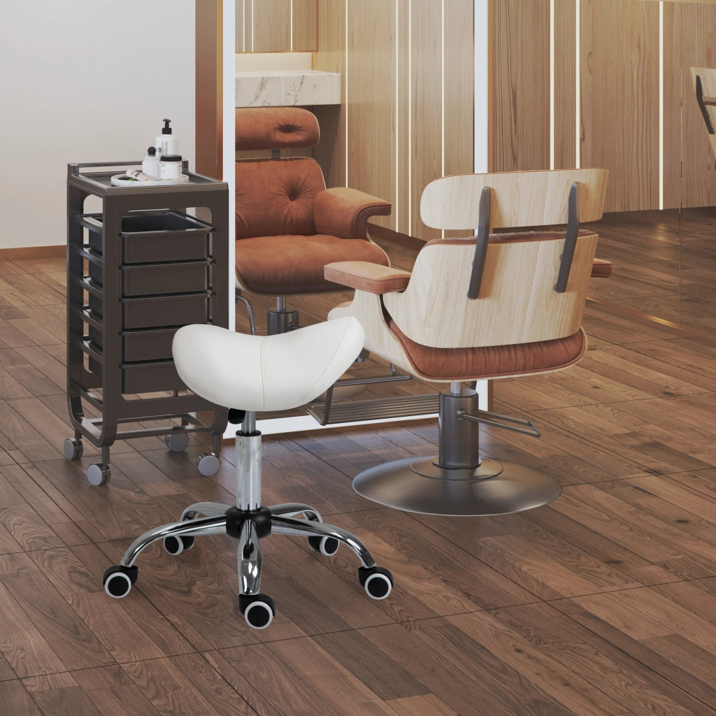 Sgabello girevole regolabile in altezza ¨C zephmum ¨C Bianco 49-61 cm
