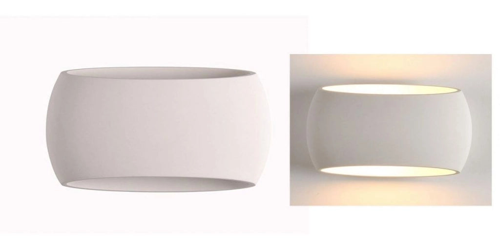 Applique Lampada Interno Rettangolo Gesso Bianco Doppia Fascio di Luce GS-5021