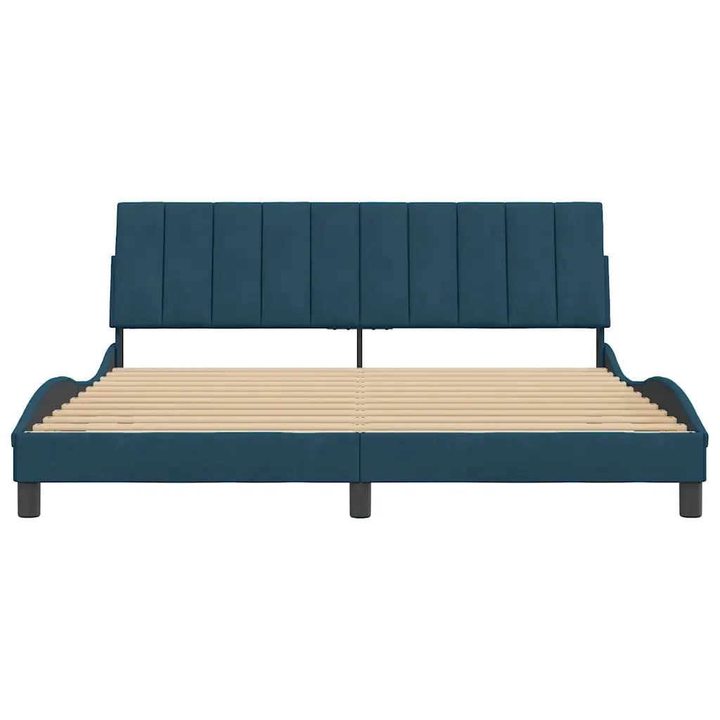 Giroletto senza Materasso-Struttura Letto Hanko Blu 180x200 cm in Velluto