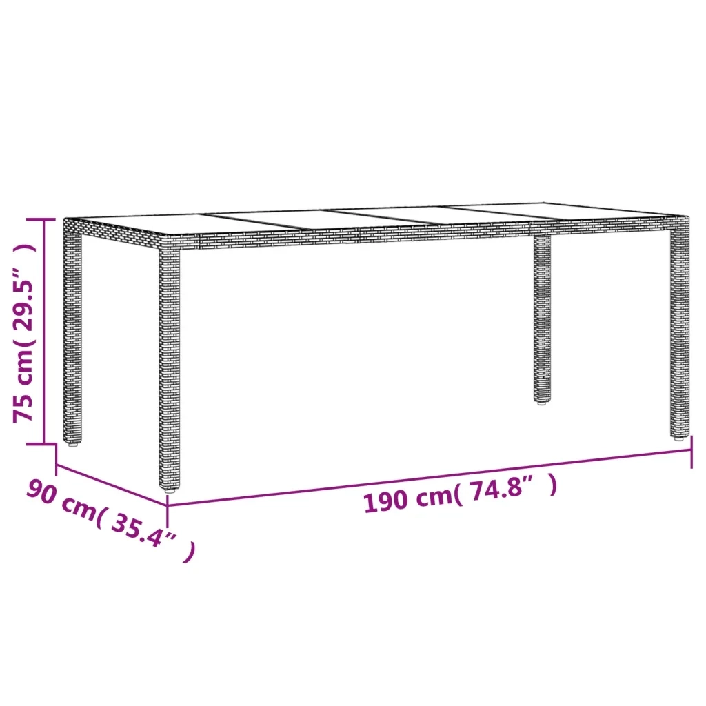 Set da Pranzo da Giardino 7 pz con Cuscini Polyrattan e Vetro 3278655