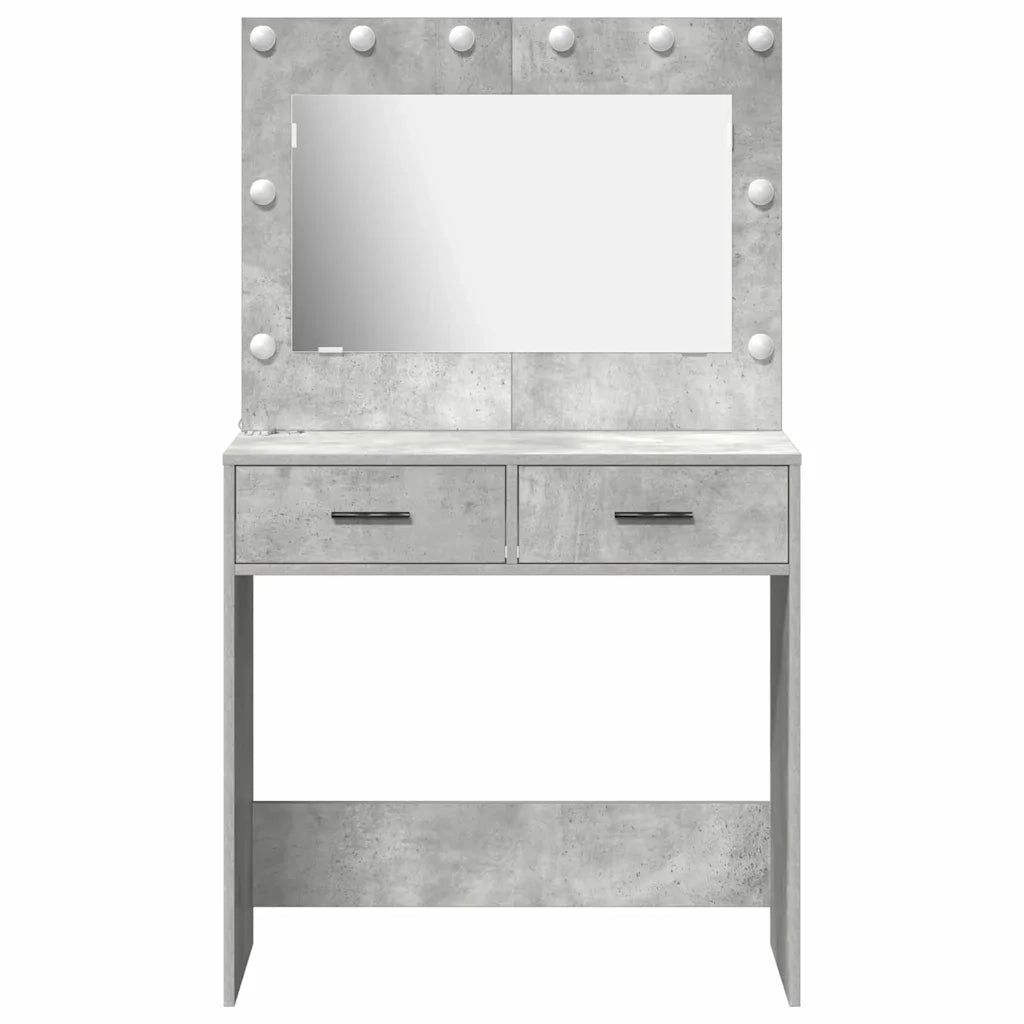 Tavolo da Trucco con cassetto Grigio cemento 78,5 x 41 x 135 cm
