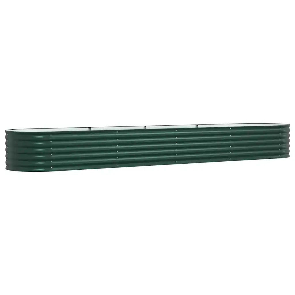 Fioriere | Cassetta per fiori | Letto Rialzato Verde 400 x 80 x 44 cm Acciaio