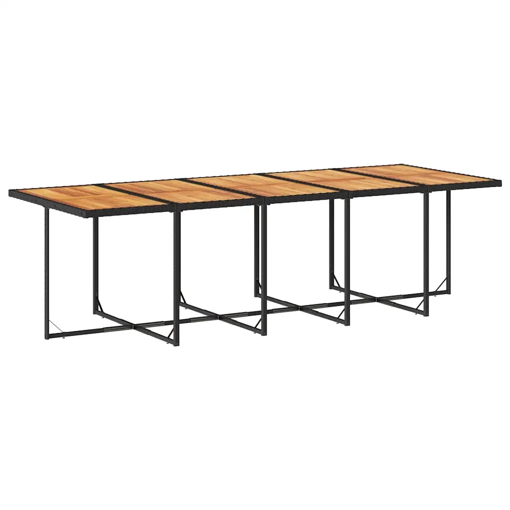 Set da Pranzo da Giardino 15 pz con Cuscini Nero in Polyrattan 3278186