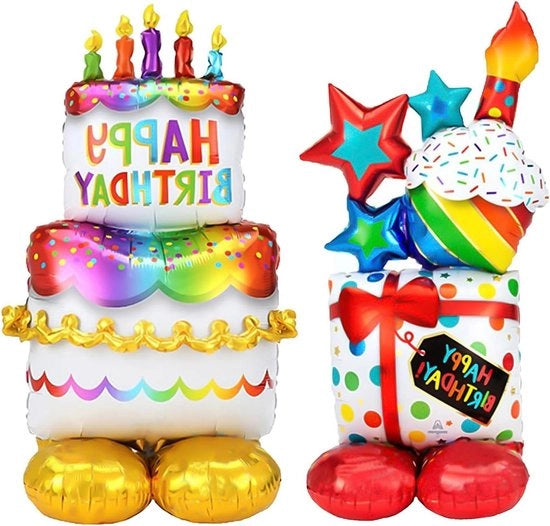 Balloon per il Compleanno con Gas Idrogeno - Supporto per Palloncini a Elio - Tortine e Regali Inflabili - Palloncini per Feste di Compleanno - Bambini e Adulti