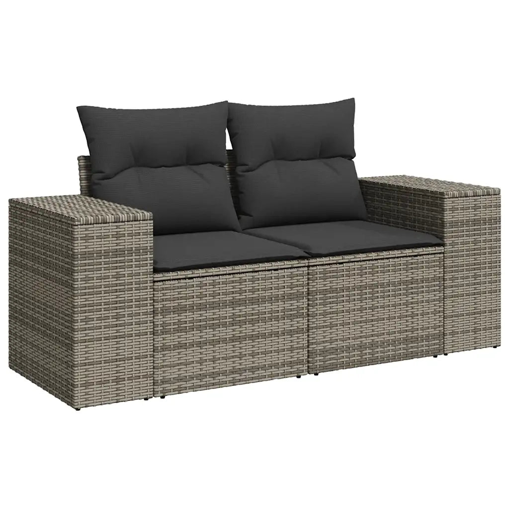 Set Divano da Giardino 8 pz con Cuscini Grigio in Polyrattan 3326761