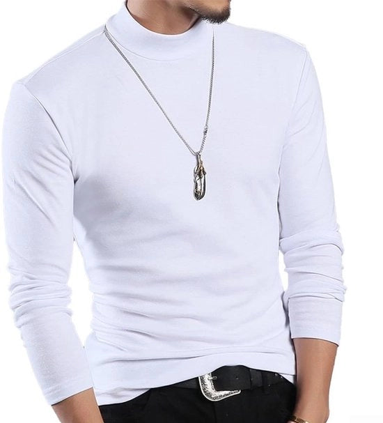 T-shirt termico per uomo - lunghezza alta - stoffa poliester - misure L-3XL - casual - caldo