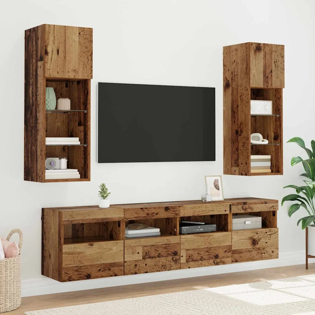 Mobiletti TV da Parete 2 pcs Legno vecchio 40 x 30 x 40 cm 882972