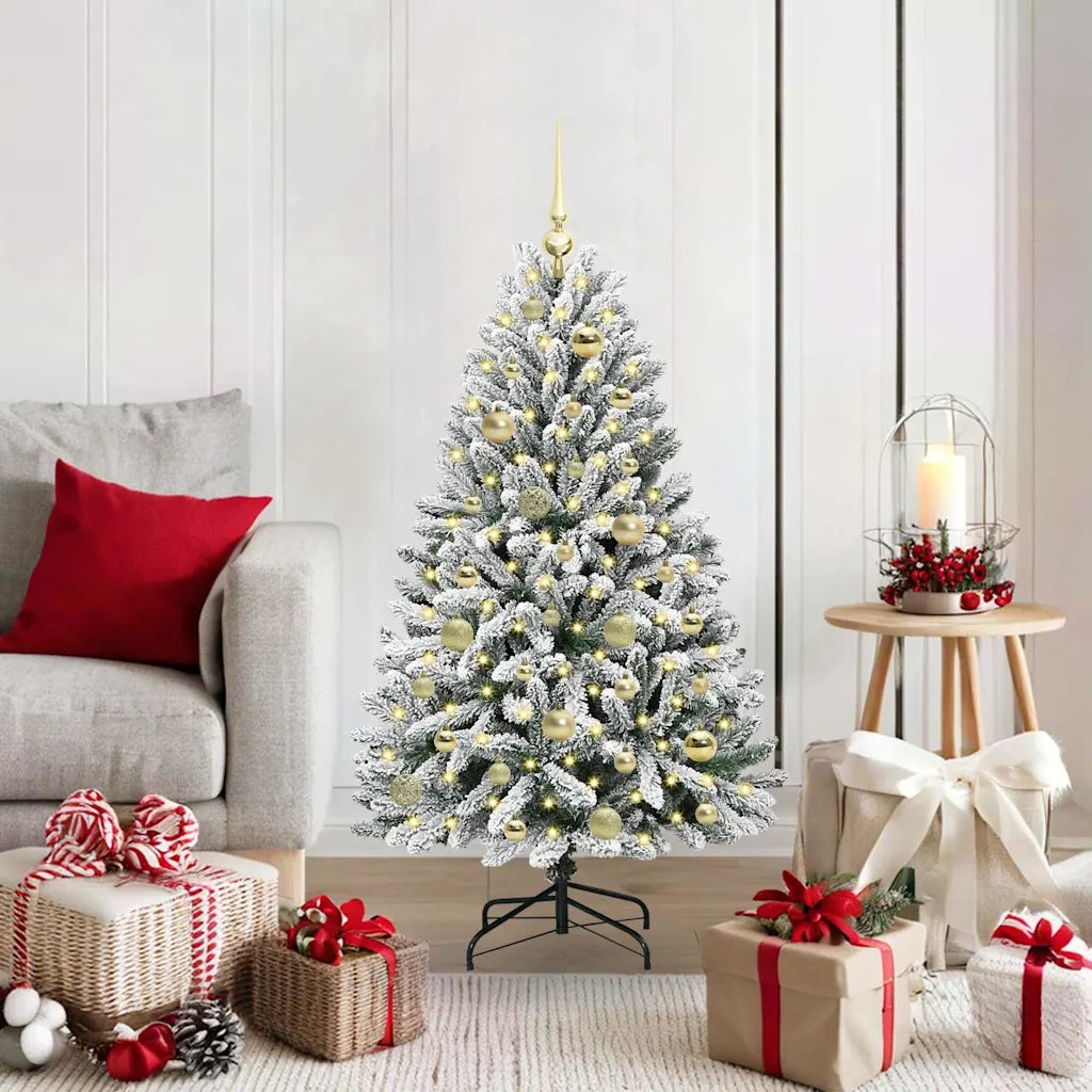 Albero di Natale artificiale con 150 LED Verde e Bianco 120 cm 3395734