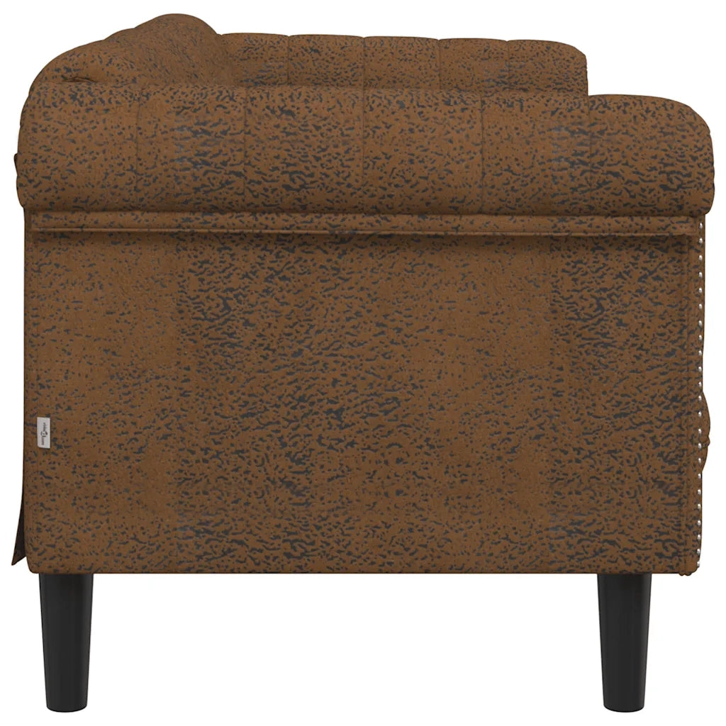 Divano a 2 Posti-Sofa 2 Posti Marrone in Similpelle Scamosciata 464693