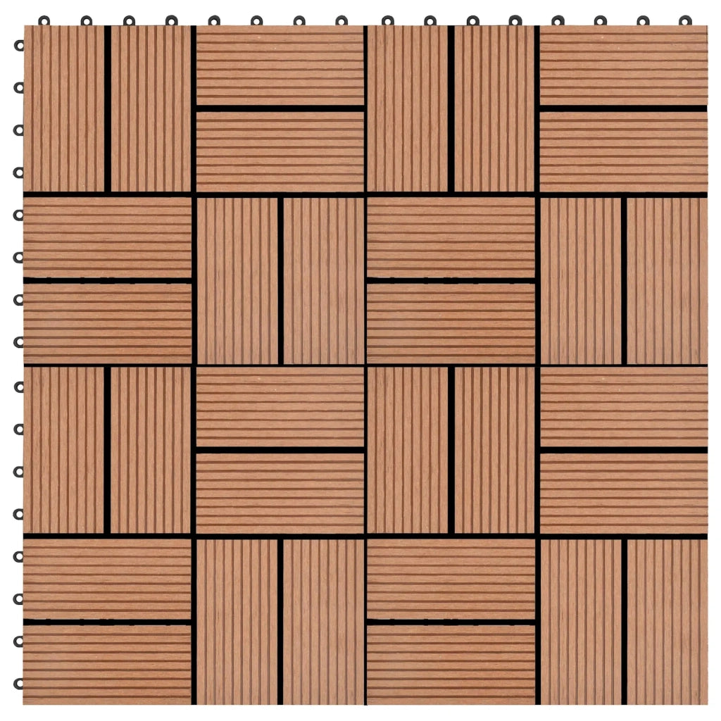 Piastrella per Decking 11 pcs Marrone 30 x 30 cm WPC 42046674