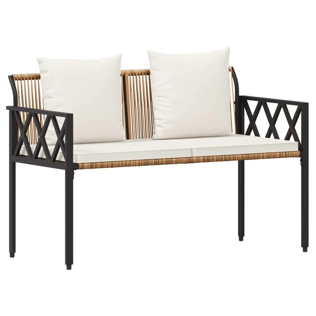 Set Mobili da Esterno 4 pcs Marrone e Bianco Crema polyrattan 42025344