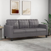 Divano a 3 Posti-Sofa 3 Posti Grigio 180 cm in Similpelle 763643