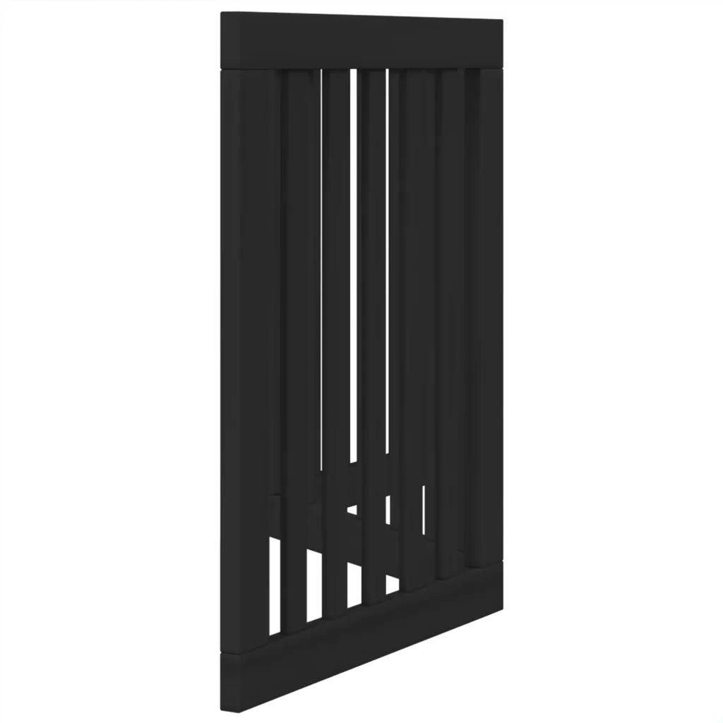 Cancello per Cani Pieghevole 3 Pannelli Nero 150cm Legno Pioppo 352252