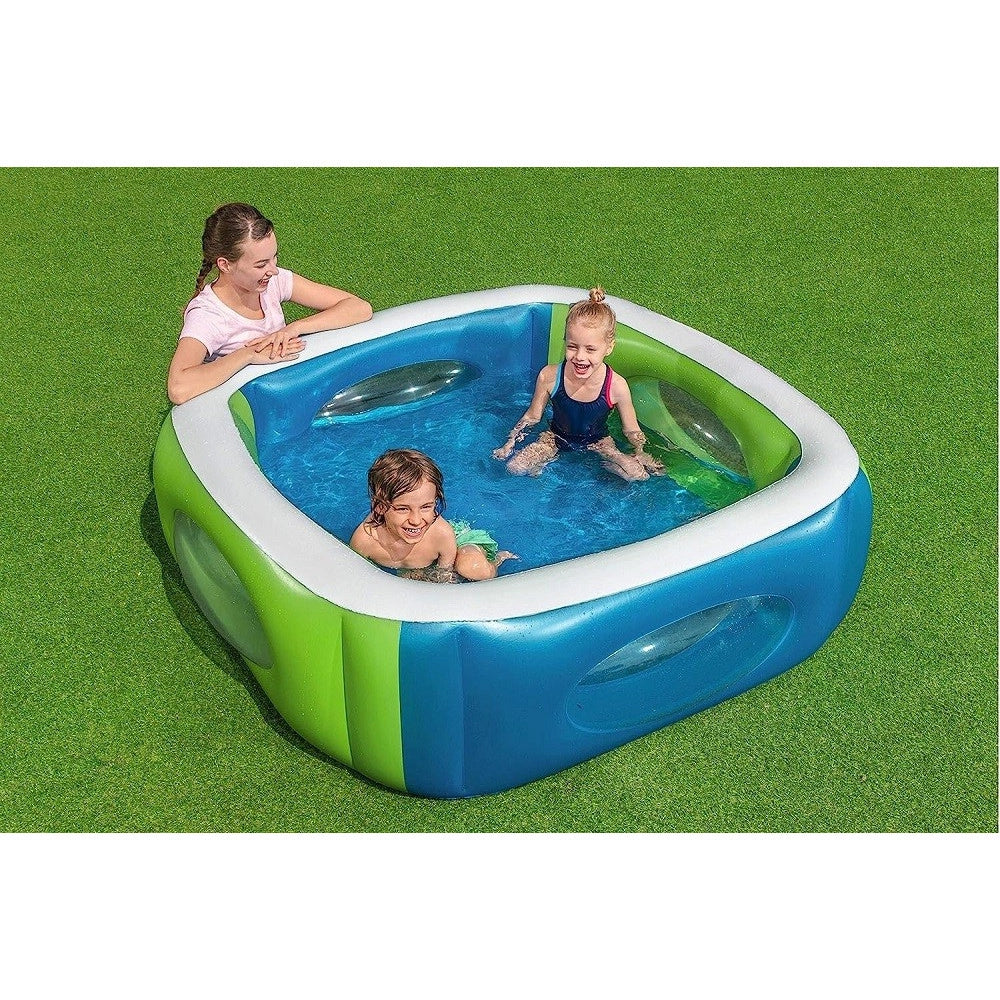 Trade Shop - Piscina Per Bambini Window Multi Color Con Oblo' 168x168x56 Cm Piscinetta 51132 -