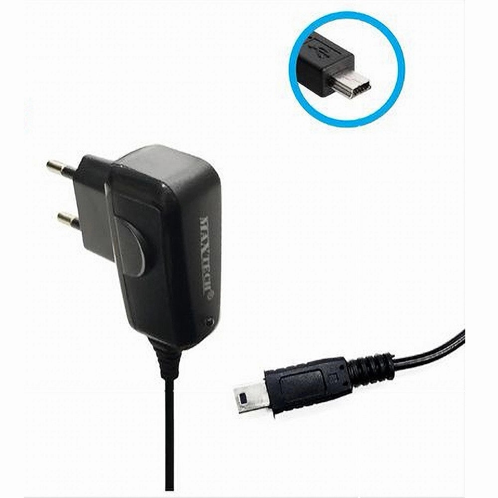 Trade Shop - Caricabatterie Con Attacco Mini Usb V3 Per Smartphone Uscita Mini Usb Maxtech Ca-s007 -