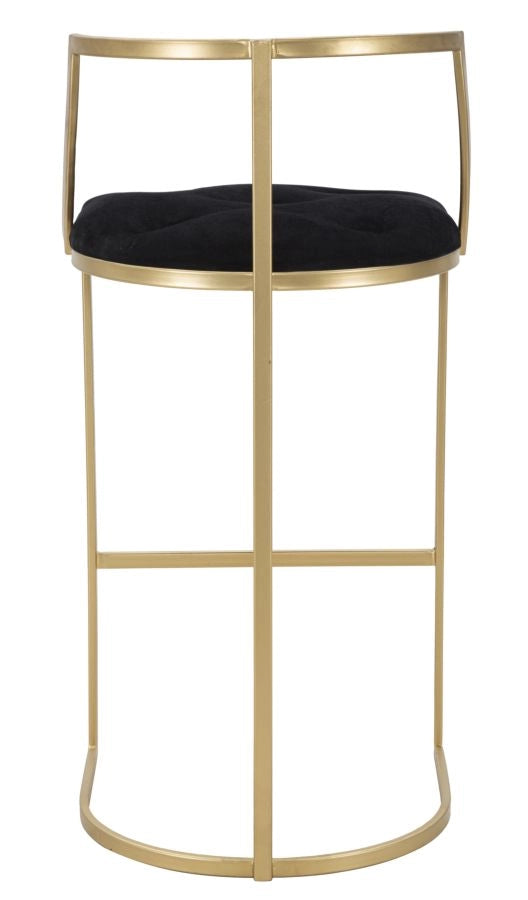 Sgabello Bar Istanbul Gold & Black - Sgabello con Velluto Imbottito e Struttura in Metallo, 45x45x90 cm - Stile Glam - Parent 940