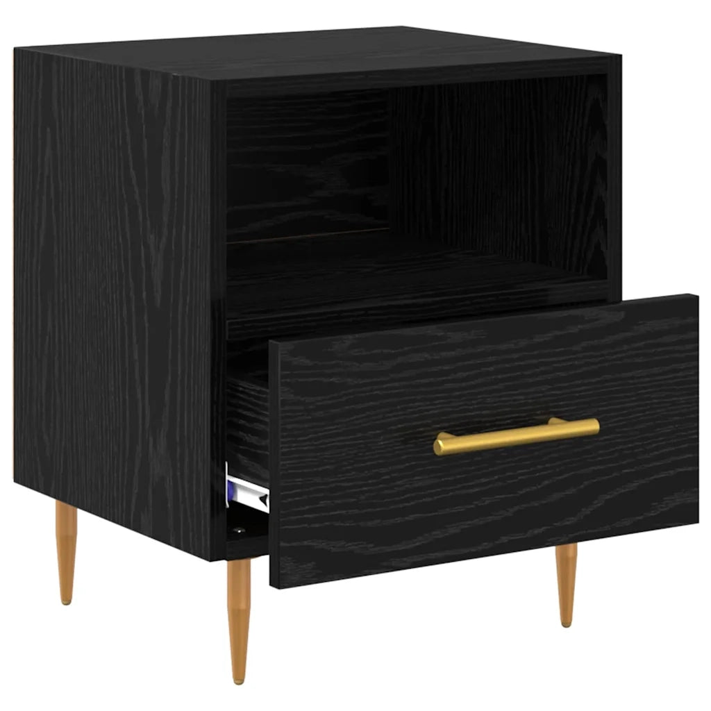 Comodino 2 pcs Nero 40 x 35 x 47,5 cm Legno multistrato 882080