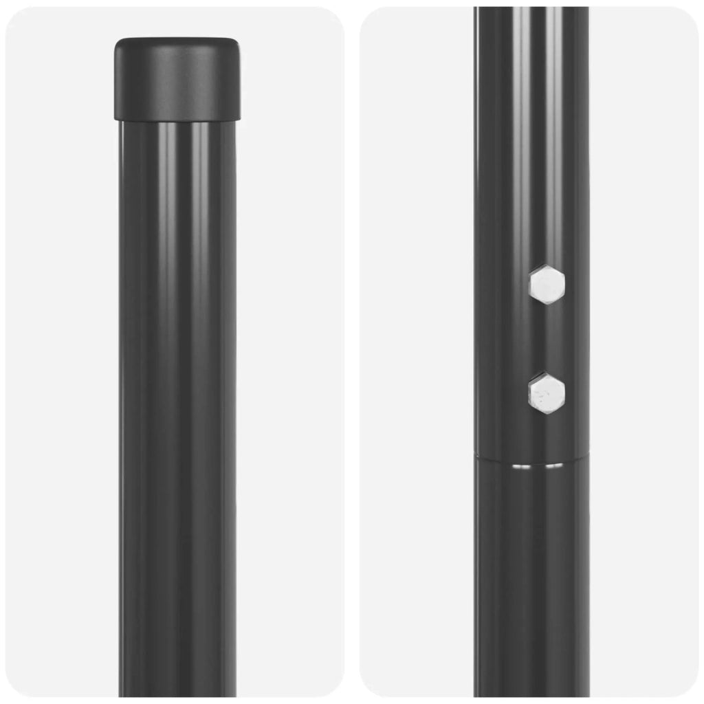Palo della recinzione 2 pcs Grigio Acciaio Verniciato a Polvere 42012769