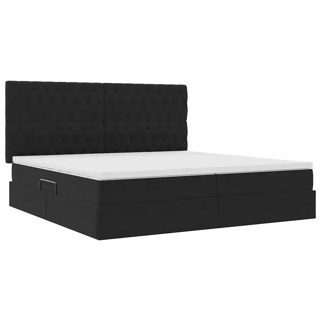 Letto con contenitore e materasso Nero 200 x 200 cm Velluto 3372113