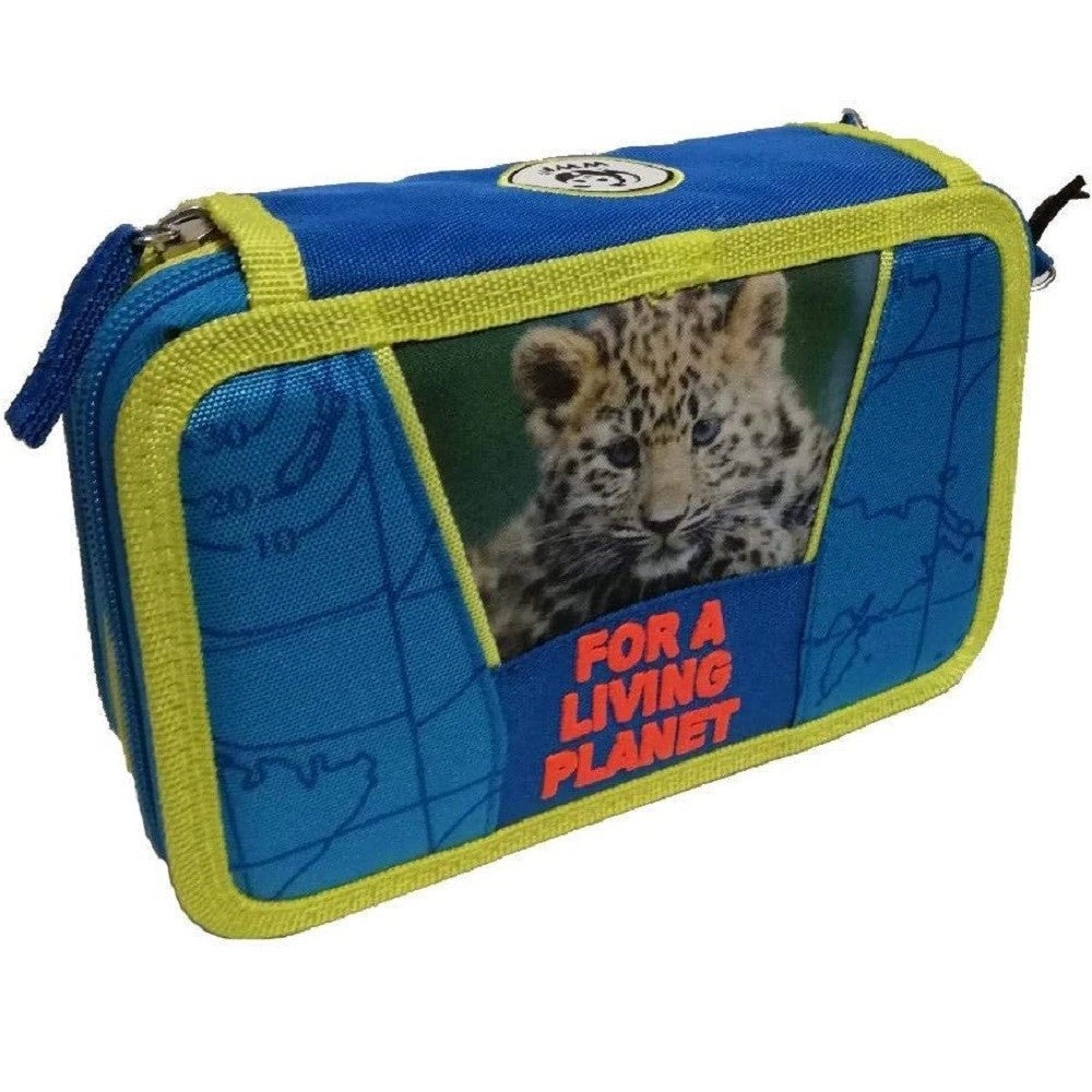 Trade Shop - Astuccio 3 Scomparti Zip Wwf Scuola Portapastelli Penne Pennarelli Accessoriato -