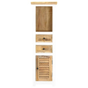 Credenza Bianca e Marrone 40x30x128 cm in Legno di Mango Grezzo 247738