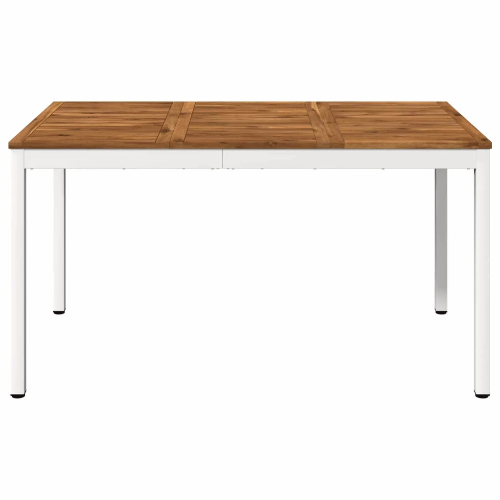 Tavolo da cena da giardino Naturale e Bianco 141 x 80,5 x 75 cm 901320