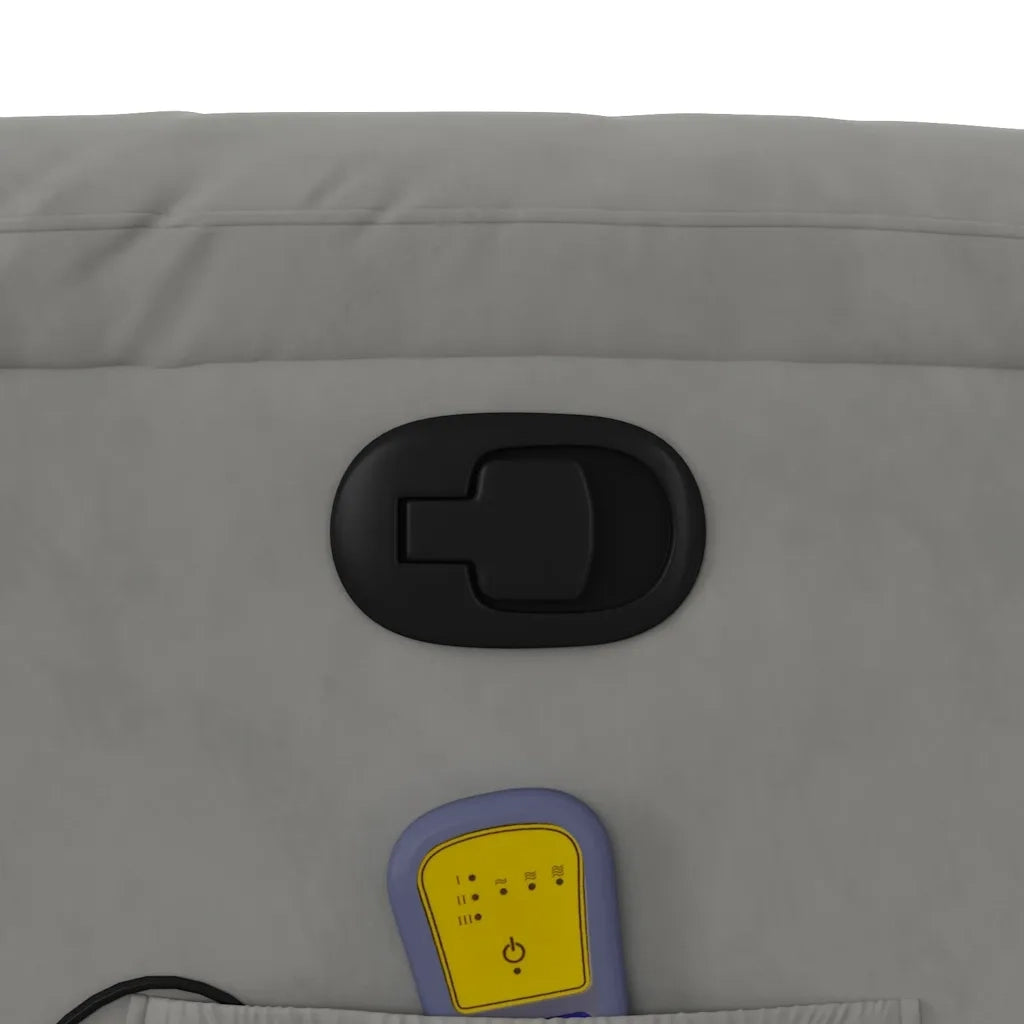 Poltrona | Sedia Relax Reclinabile Massaggio Grigio Chiaro Tessuto Microfibra