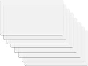 8 placemats in plastica trasparente, bianchi, simili latte, idrorepellenti e termoresistenti, antiscivolo