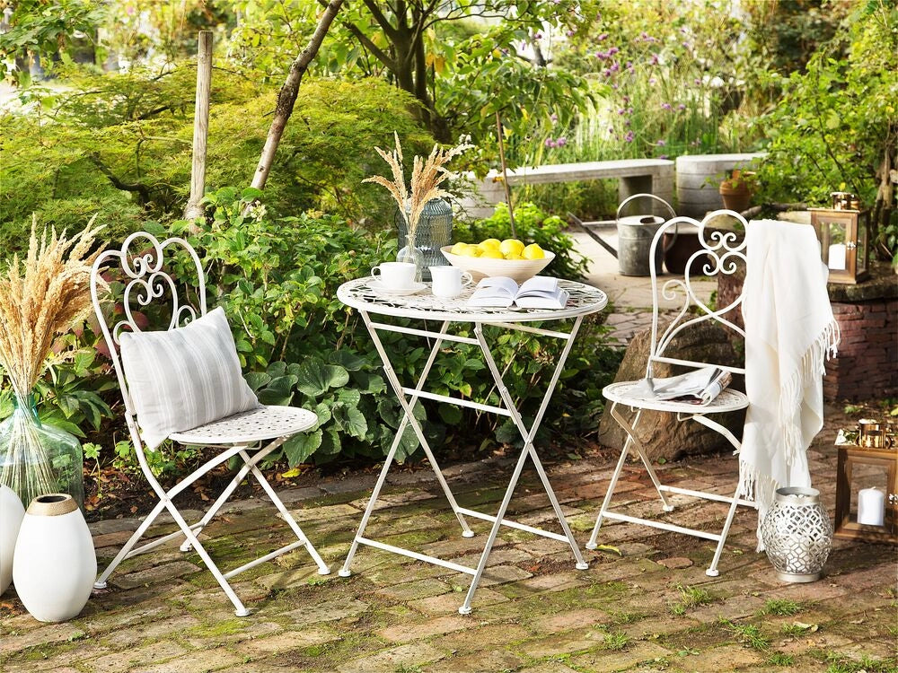 Set Bistrot Beige Tavolo 2 Sedie in stile Chic Francese