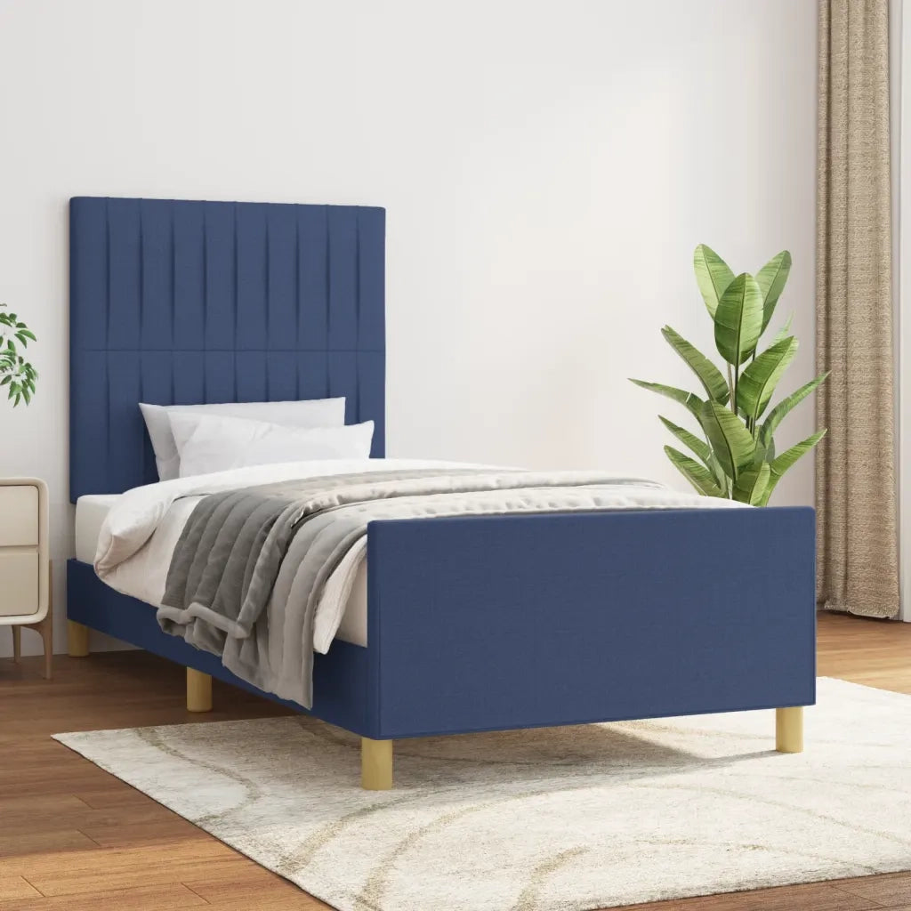 Giroletto senza Materasso-Struttura Letto Blu 100x200 cm in Tessuto 911701