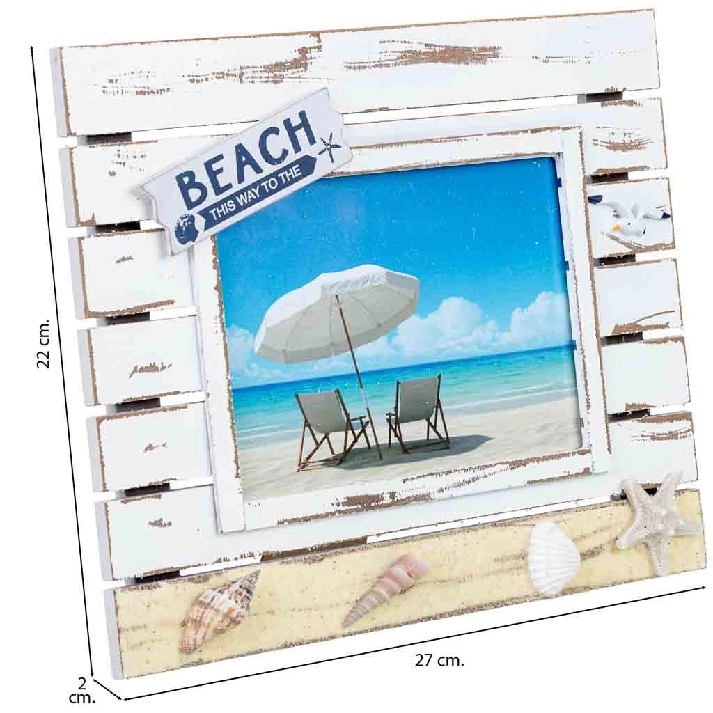 Cornice portafoto in legno, 20x17 cm, bianca, 27x2x22h cm