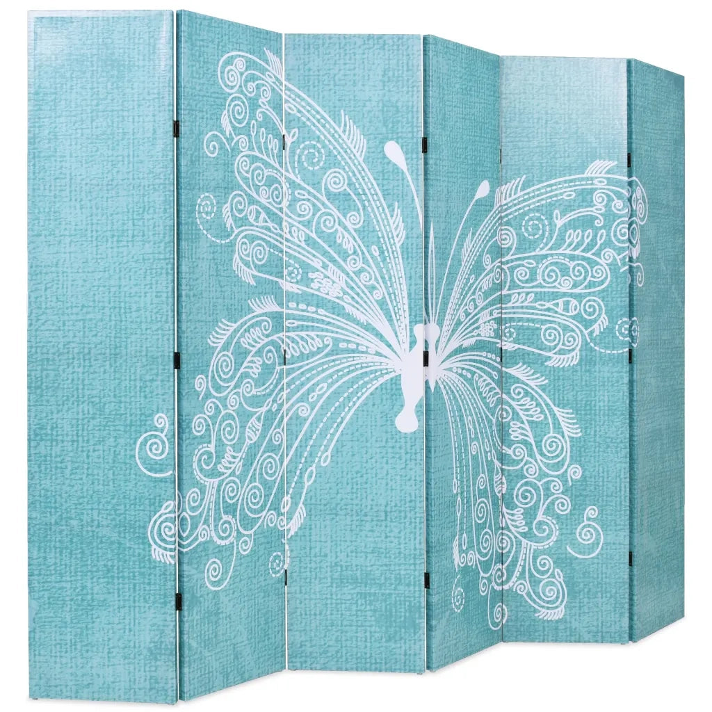 Divisorio Ambienti | Divider per stanze | Paravento Pieghevole 228x170 cm Stampa Farfalla Blu