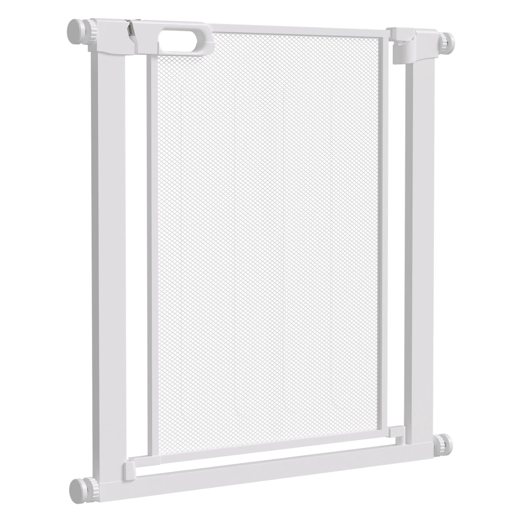 Cancelletto per Cani Regolabile ¨C Xylo ¨C Acciaio e ABS, 75-82x76 cm, Bianco
