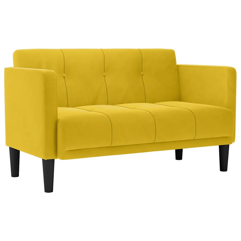 Divano Divanetto-Sofa Giallo 111 cm in Velluto