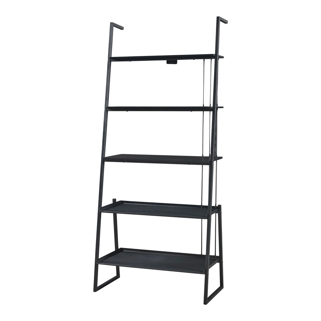Set Storfjord Composto di Mobile TV e Scaffale a Scala - Nero [en.casa]