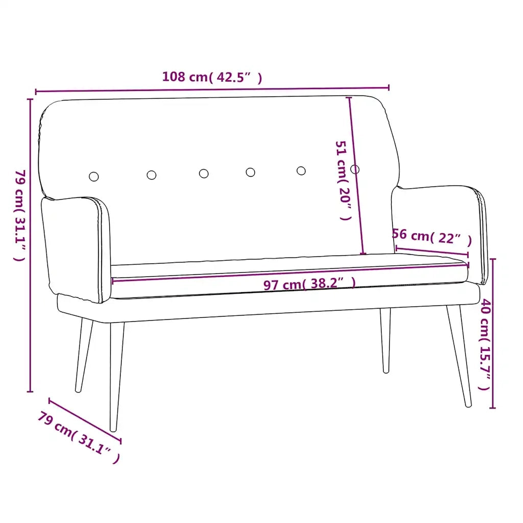 Panca-Sgabello Blu 108x79x79 cm in Velluto 634918